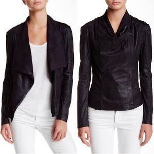 BNCI By Blanc Noir Soft Faux Suede Black Drape Jacket Size XL